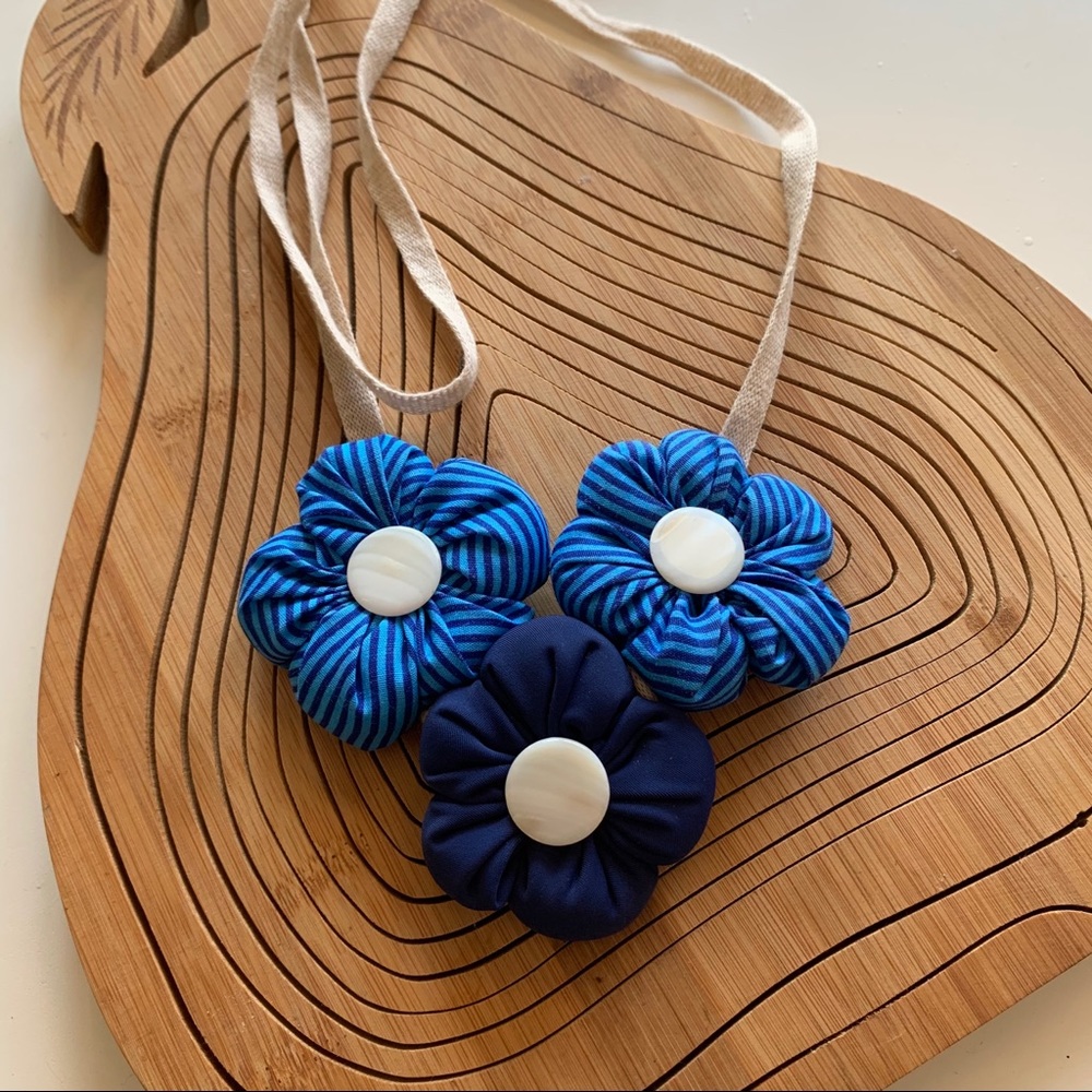 Handcrafted fabric necklace!
